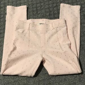 Pastel pink with Gold hearts jeggings from H&M